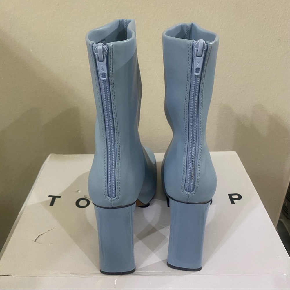 Topshop Harri Platform High Heeled sock Party Blogger Women Boots in Sky boots - Picture 9 of 11